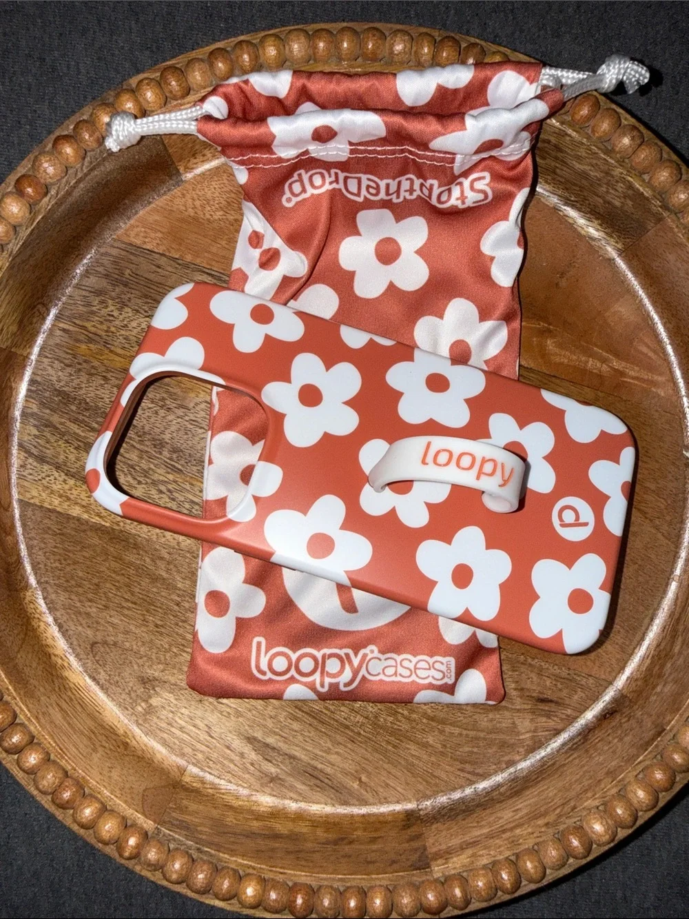 Loopy Case Coral Floral iPhone 13 Pro Case with Matching Pouch
